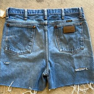 Wrangler Women's Distressed Blue Jean Shorts